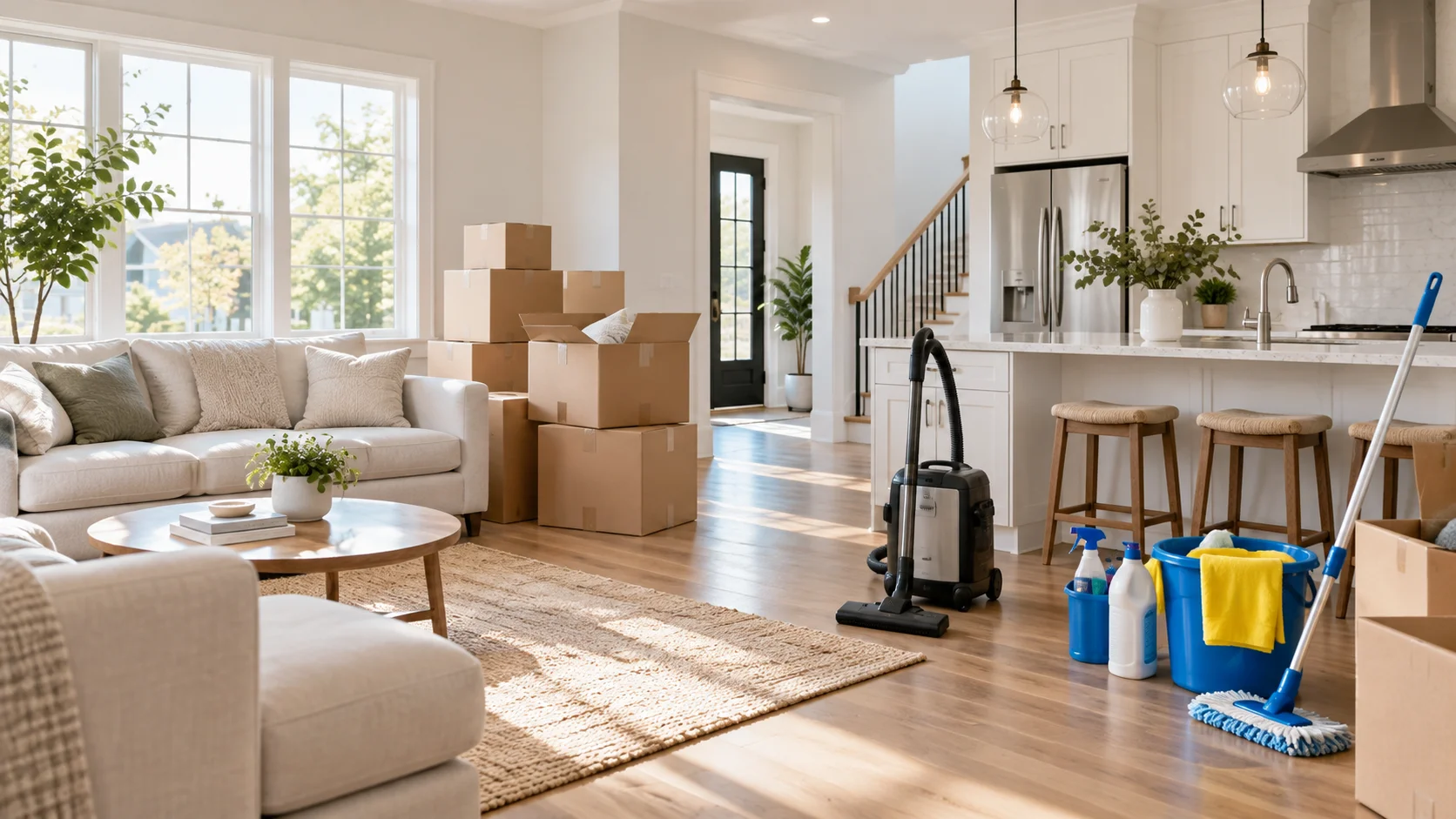 Clean, tidy living room for new tenants
